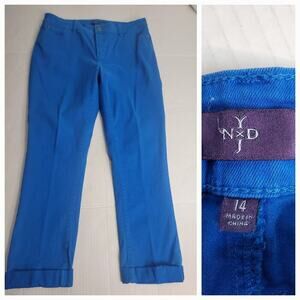 Not Your Daughters Jeans Boyfriend SZ 14 High Rise Lift Tuck Technology Blue